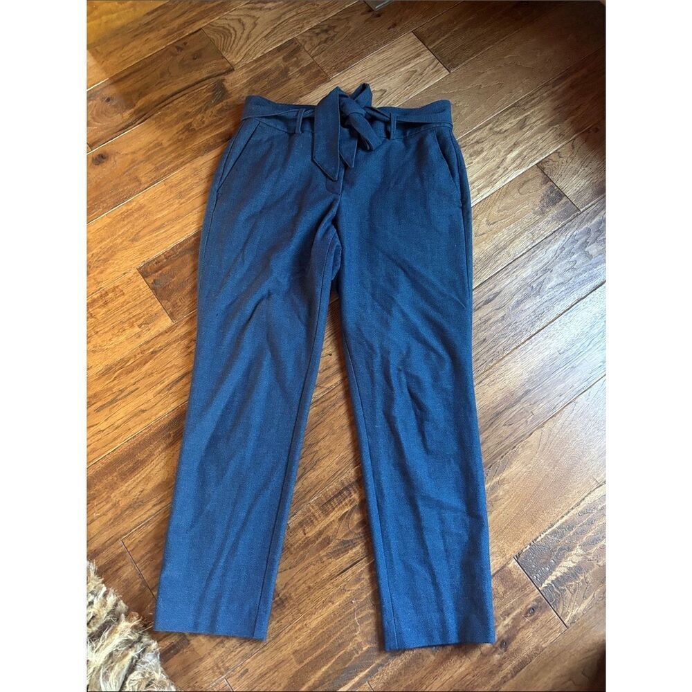Ann Taylor Julie Navy Tie-Waist Trousers